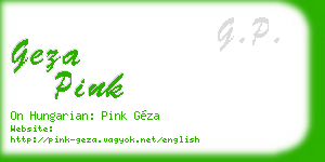 geza pink business card