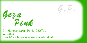 geza pink business card